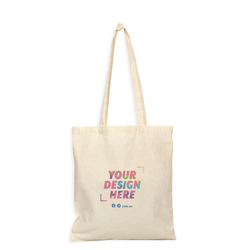 Custom DTG Printed - Natural Calico Bags - 37cm x 42cm with Two Long Handles