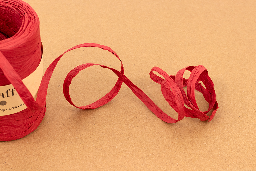 May Arts 1/8 Inch Paper Raffia Cord String Ribbon - Red - The