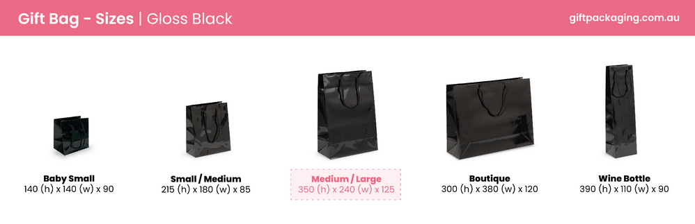 Black Glossy Medium Gift Bag