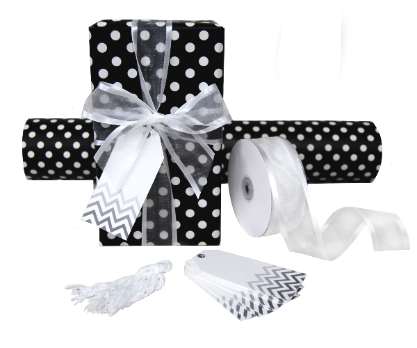 black and white chevron gift wrap