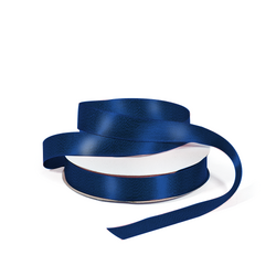 Satin Ribbon - Woven Edge - 15mm x 30m - Navy Blue