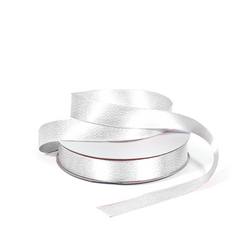 Satin Ribbon - Woven Edge - 15mm x 30m - White