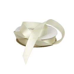 Satin Ribbon - Woven Edge - 15mm x 30m - Ivory