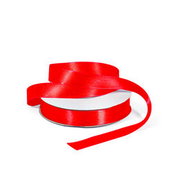 Satin Ribbon - Woven Edge - 15mm x 30m - Red