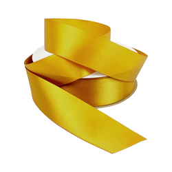 Satin Ribbon - Woven Edge - 25mm x 30m - Gold