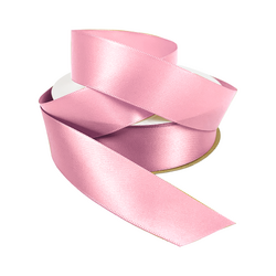 Satin Ribbon - Woven Edge - 25mm x 30m - Light Pink