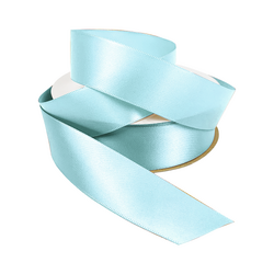 Satin Ribbon - Woven Edge - 25mm x 30m - Light Blue