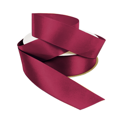 Satin Ribbon - Woven Edge - 25mm x 30m - Burgundy