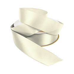 Satin Ribbon - Woven Edge - 25mm x 30m - Ivory