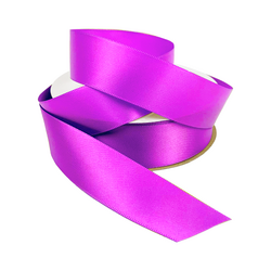 Satin Ribbon - Woven Edge - 25mm x 30m - Purple