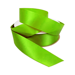 Satin Ribbon - Woven Edge - 25mm x 30m - Moss Green