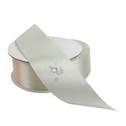 Water Repellent Satin Ribbon - 38mm x 45m - Ivory