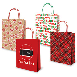 Christmas Kraft Bags - Small to Medium - Ho Ho Ho Assortment