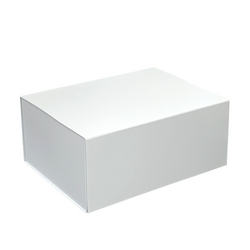 Medium Deep Hamper Gift Box - Matt White with Magnetic Closing Lid