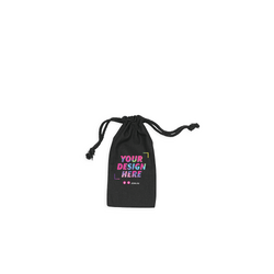 Custom PREMIUM DTF Printed - Black Calico Bags - 10cm x 20cm with Drawstrings 