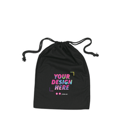 Custom PREMIUM DTF Printed - Black Calico Bags - 25cm x 35cm with Drawstrings