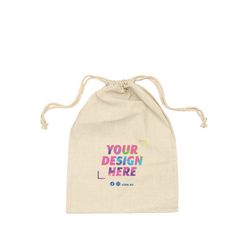 Custom PREMIUM DTF Printed - Natural Calico Bags - 25cm x 35cm with Drawstrings 