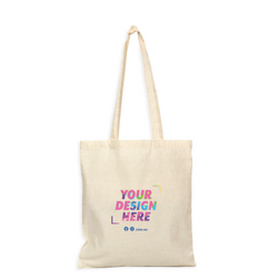 Custom PREMIUM DTF Printed - Natural Calico Bags - 37cm x 42cm with Two Long Handles 