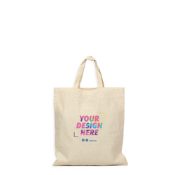 Custom PREMIUM DTF Printed - Natural Calico Bags - 37cm x 42cm with Two Short Handles 