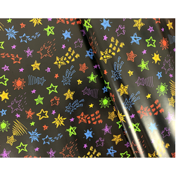 Wrapping Paper - 500mm x 60M - Black Stars