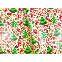 Christmas Wrapping Paper - 500mm x 60M - Festive Candy & Tree