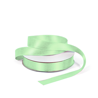 Satin Ribbon - Woven Edge - 15mm x 30m - Pastel Green