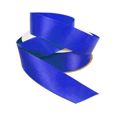 Satin Ribbon - Woven Edge - 25mm x 30m - Royal Blue