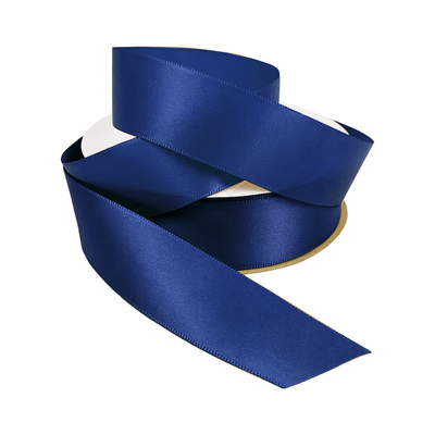 Satin Ribbon - Woven Edge - 25mm x 30m - Navy Blue