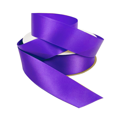 Satin Ribbon - Woven Edge - 25mm x 30m - Violet