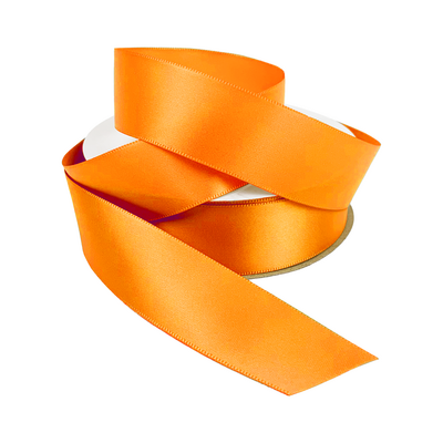 Satin Ribbon - Woven Edge - 25mm x 30m - Orange