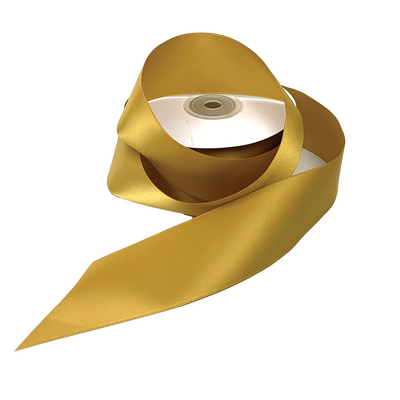 Satin Ribbon - Woven Edge - 38mm x 30m - Old Gold