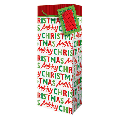 Christmas Bottle Bags - Merry Christmas