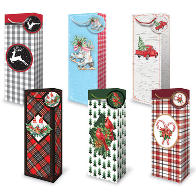 Christmas Bottle Bags - Festive Assortment