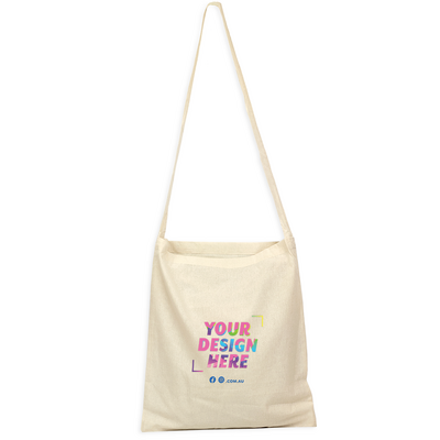 Custom PREMIUM DTF Printed - Natural Calico Bags - 38cm x 42cm with Shoulder Strap Handle