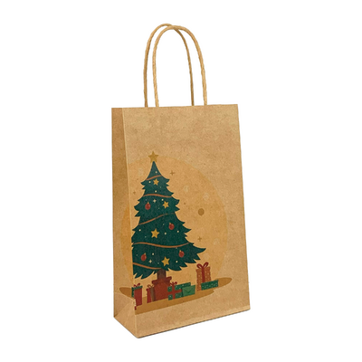 Kraft Bags - Christmas Tree - Small - Brown