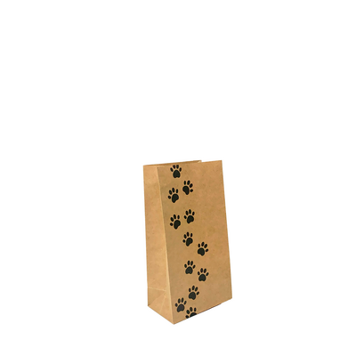 Brown Kraft Paper Gift Bags - Paw Prints