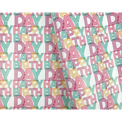 Wrapping Paper - 500mm x 60M - Happy Birthday